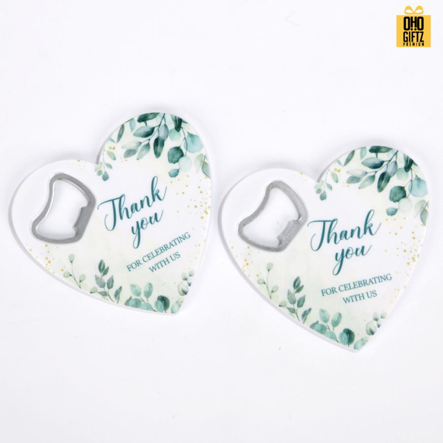 ที่เปิดขวดหัวใจ สกรีนโลโก้  ทำเป็นของพรีเมี่ยมได้