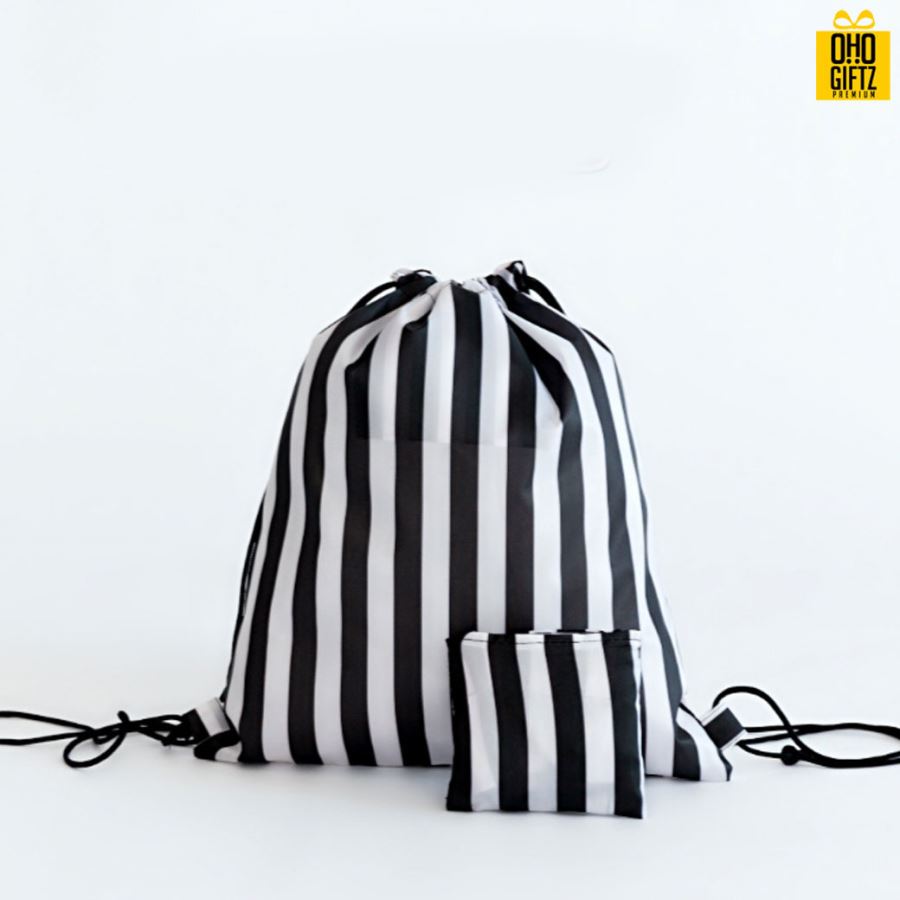 กระเป๋าเป้ทรงเชือกรูดพับเก็บได้ สกรีนโลโก้ ทำเป็นของพรีเมี่ยม ของที่ระลึก