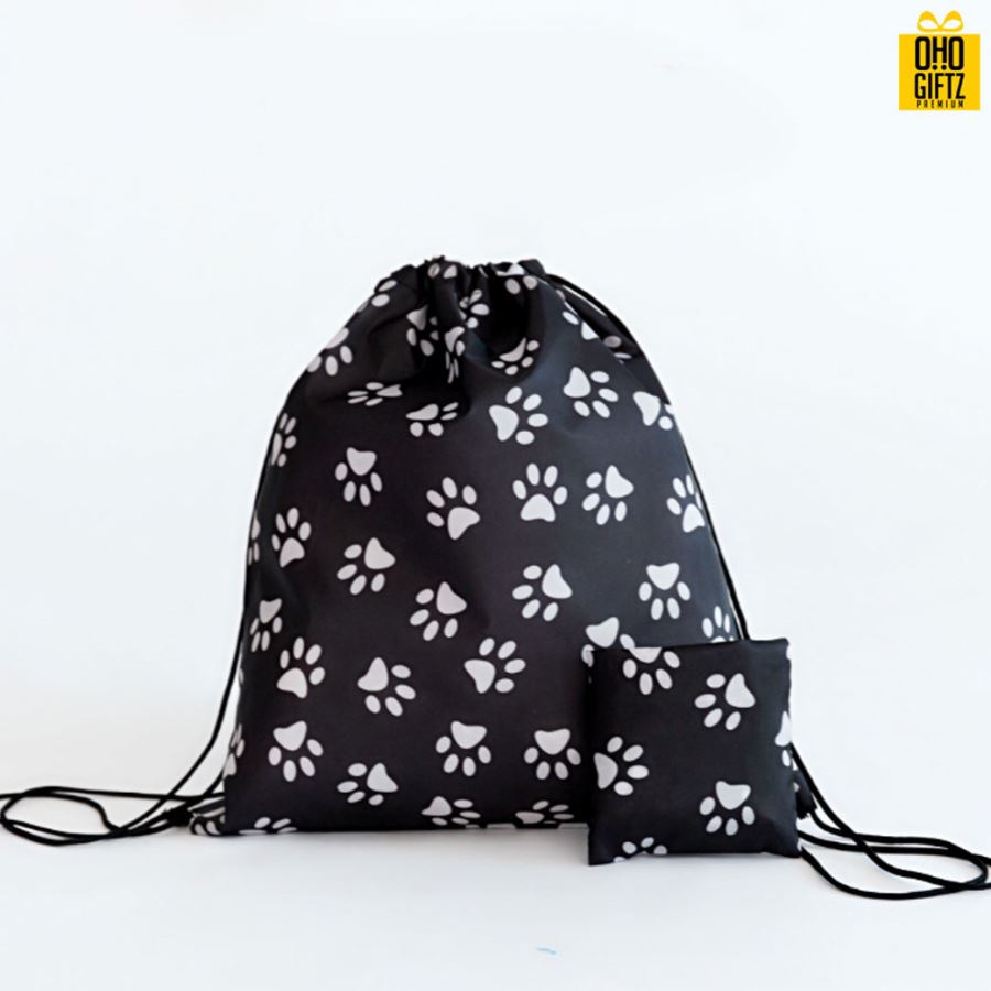 กระเป๋าเป้ทรงเชือกรูดพับเก็บได้ สกรีนโลโก้ ทำเป็นของพรีเมี่ยม ของที่ระลึก