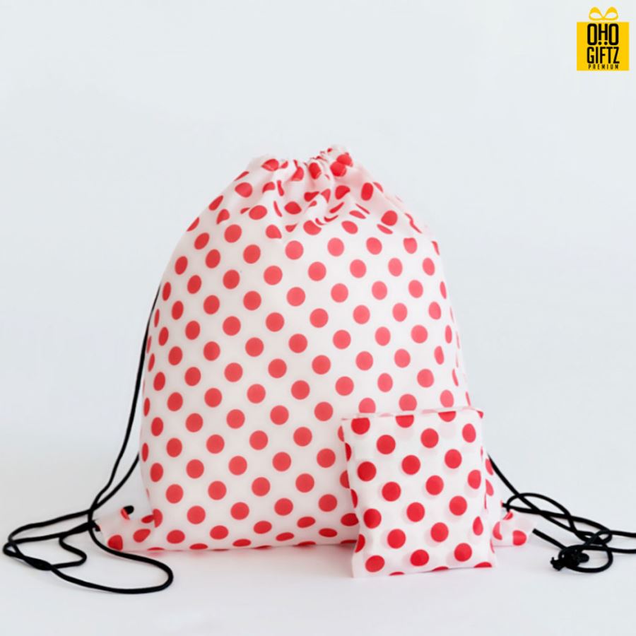 กระเป๋าเป้ทรงเชือกรูดพับเก็บได้ สกรีนโลโก้ ทำเป็นของพรีเมี่ยม ของที่ระลึก