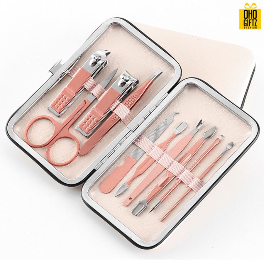 ชุดที่ตัดเล็บสีโรสโกลด์ สกรีนชื่อร้าน ทำเป็นของพรีเมี่ยมได้