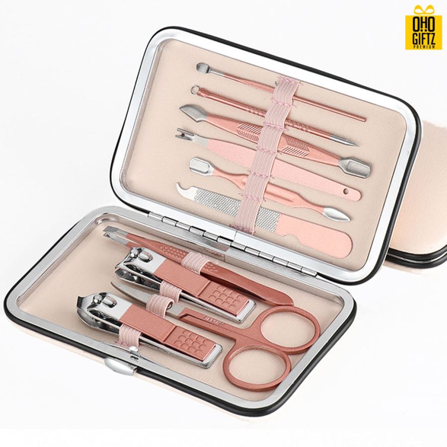 ชุดที่ตัดเล็บสีโรสโกลด์ สกรีนชื่อร้าน ทำเป็นของพรีเมี่ยมได้