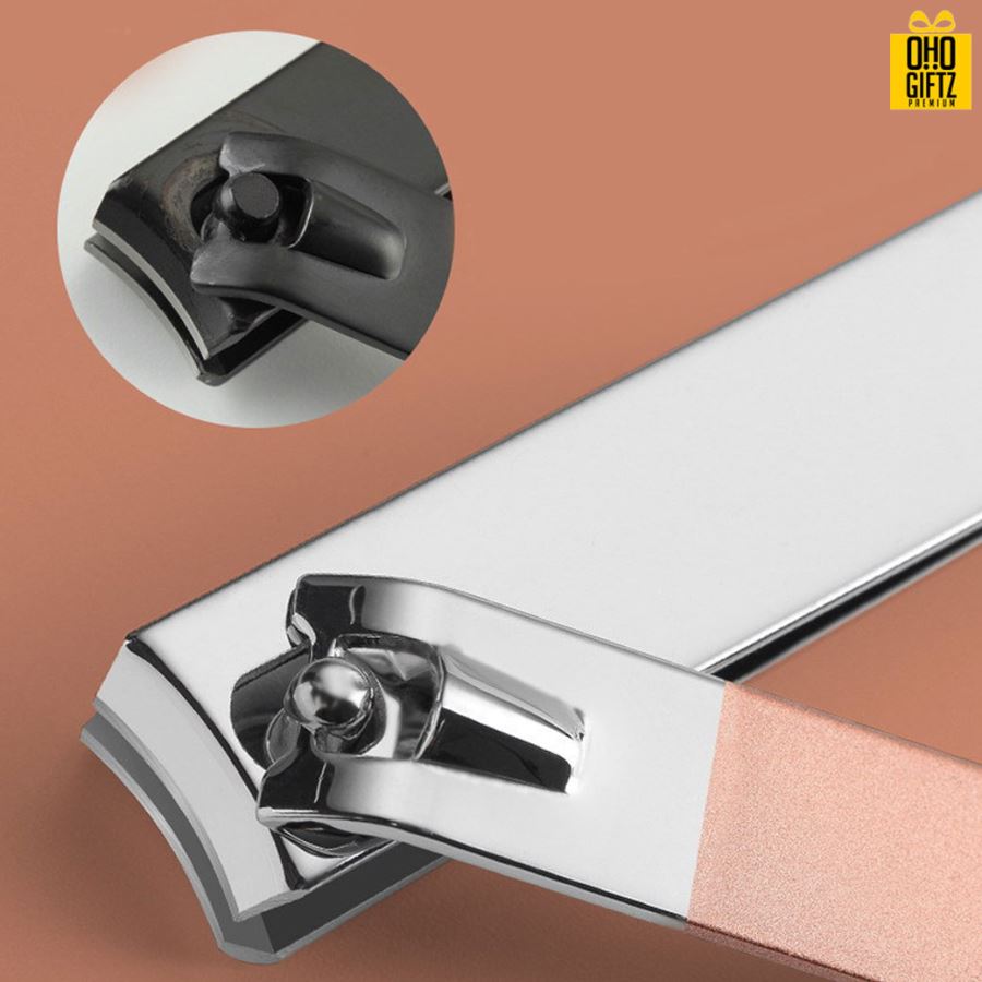 ชุดที่ตัดเล็บสีโรสโกลด์ สกรีนชื่อร้าน ทำเป็นของพรีเมี่ยมได้