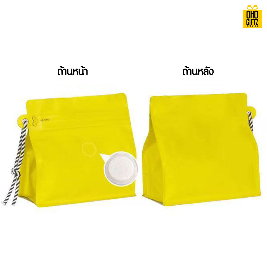 ถุงใส่กาแฟซิปล็อค สกรีนโลโก้ ทำเป็นของพรีเมี่ยม
