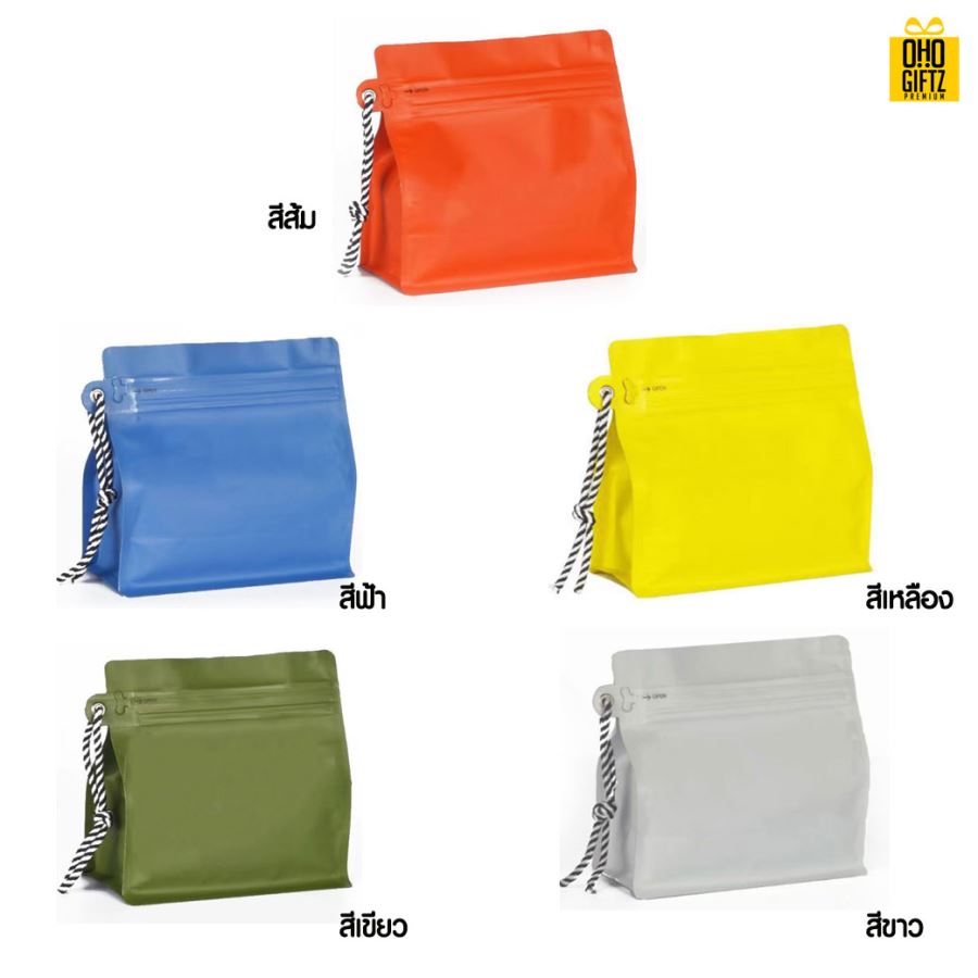 ถุงใส่กาแฟซิปล็อค สกรีนโลโก้ ทำเป็นของพรีเมี่ยม