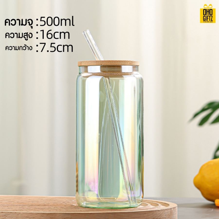 แก้วฝาไม้พร้อมหลอด สกรีนชื่อ สกรีนโลโก้ ทำเป็นของพรีเมี่ยมได้