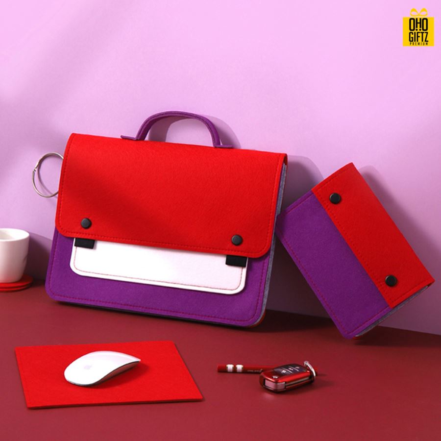 กระเป๋าใส่แล็ปท็อปผ้า Felt สกรีนโลโก้ ทำเป็นของพรีเมี่ยม ของที่ระลึก