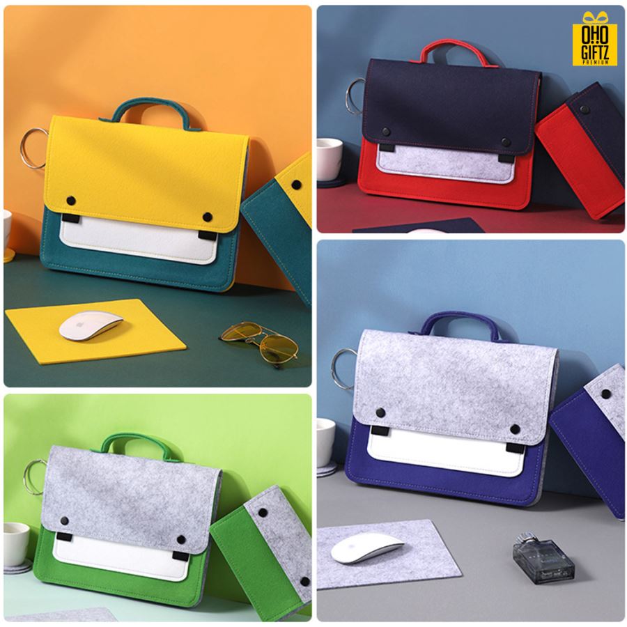 กระเป๋าใส่แล็ปท็อปผ้า Felt สกรีนโลโก้ ทำเป็นของพรีเมี่ยม ของที่ระลึก