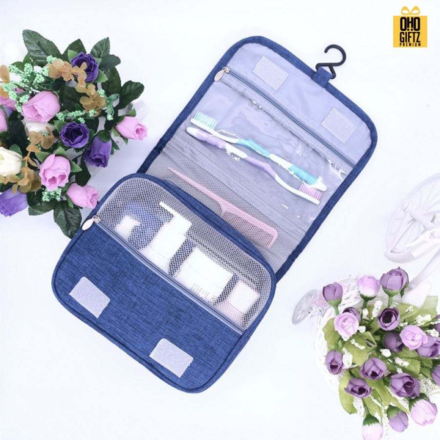 กระเป๋าเครื่องสำอางกันน้ำ พกพาเดินทาง สกรีนโลโก้  ทำเป็นของพรีเมี่ยมได้