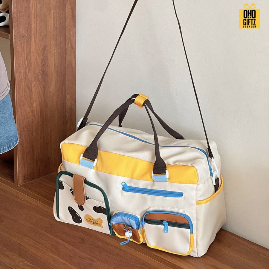 กระเป๋าใส่เสื้อผ้าเดินทาง ฟิตเนส สกรีนโลโก้ ทำเป็นของพรีเมี่ยมได้