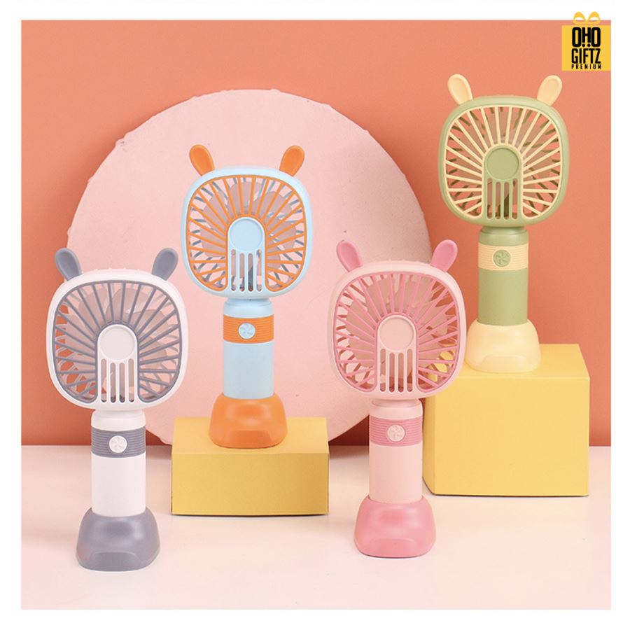 พัดลมพกพา USB วางมือถือได้ สกรีนโลโก้ ทำเป็นของพรีเมี่ยม