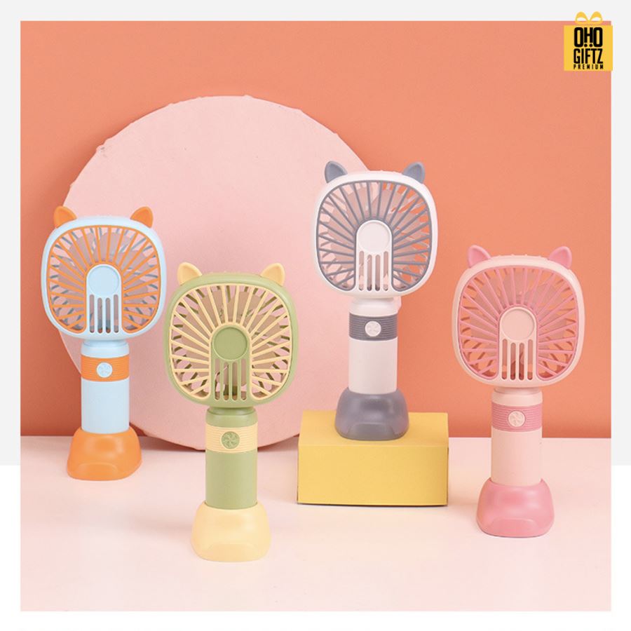 พัดลมพกพา USB วางมือถือได้ สกรีนโลโก้ ทำเป็นของพรีเมี่ยม
