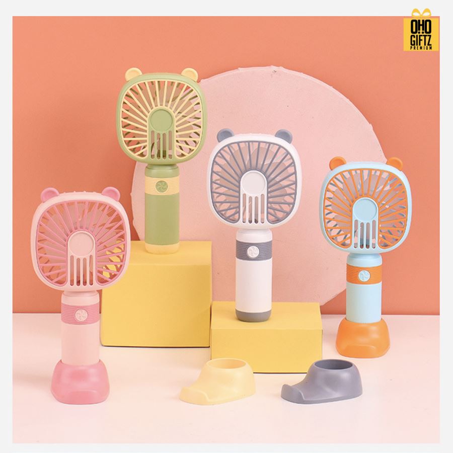 พัดลมพกพา USB วางมือถือได้ สกรีนโลโก้ ทำเป็นของพรีเมี่ยม