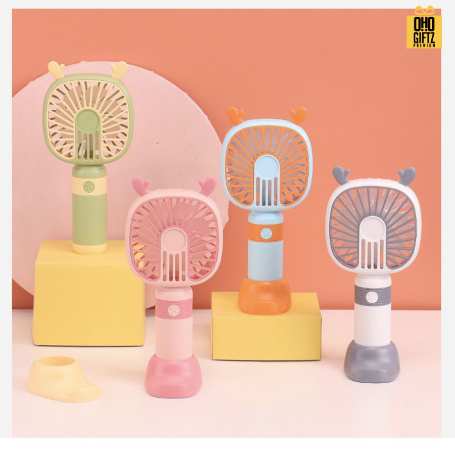 พัดลมพกพา USB วางมือถือได้ สกรีนโลโก้ ทำเป็นของพรีเมี่ยม