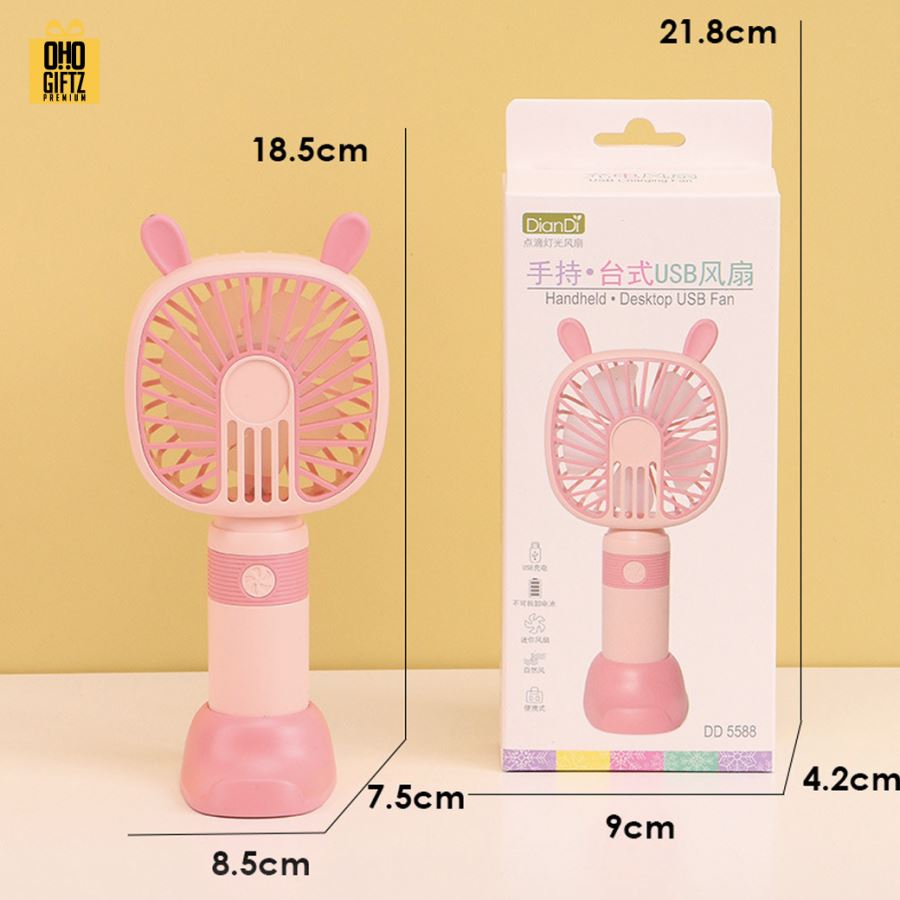 พัดลมพกพา USB วางมือถือได้ สกรีนโลโก้ ทำเป็นของพรีเมี่ยม
