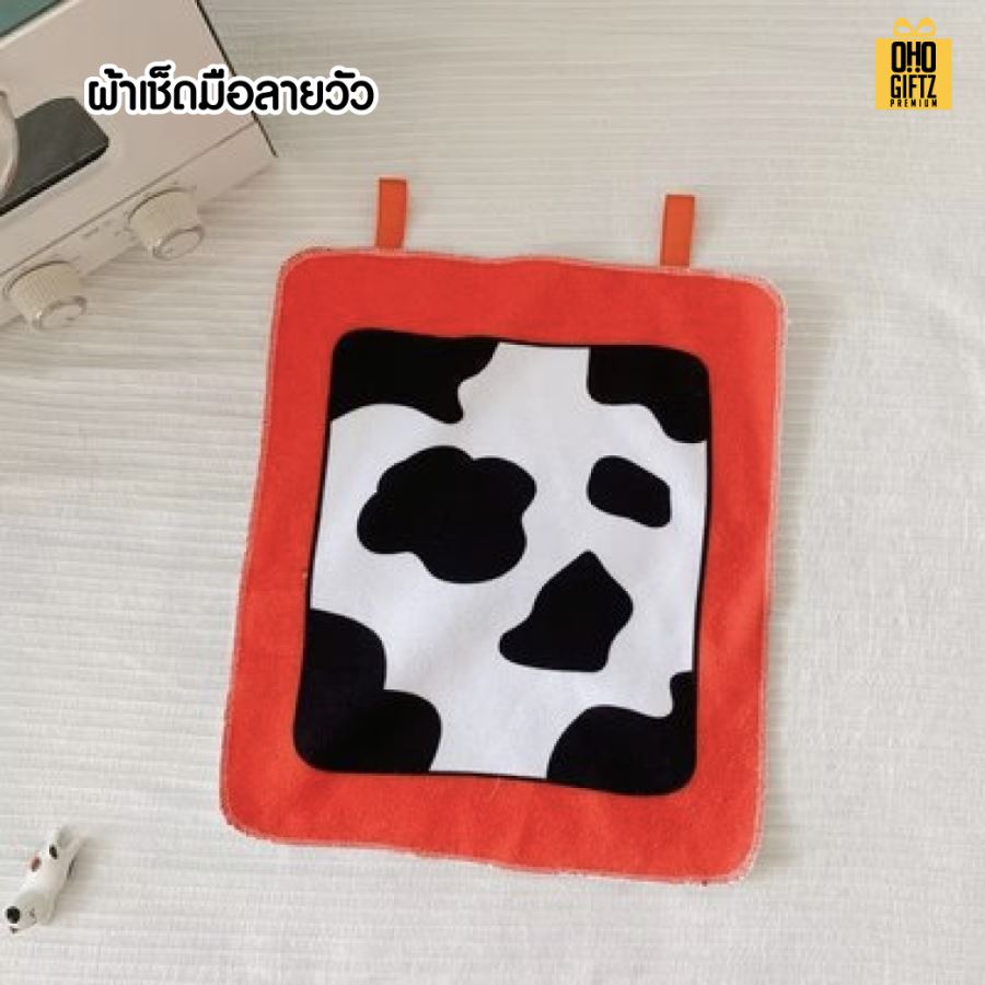 ผ้าเช็ดมือรูปเสื้อ สกรีนโลโก้ ติดลาเบล ทำเป็นของพรีเมี่ยมได้