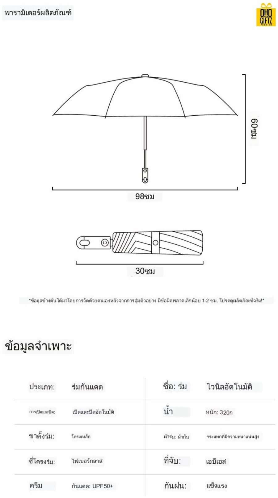 ร่มกันแดดขนาดเล็ก สกรีนโลโก้ ทำเป็นสินค้าพรีเมี่ยม ของชำร่วย