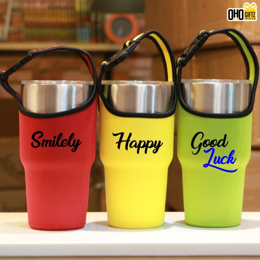 ถุงผ้าหิ้วแก้วเก็บความเย็น สำหรับFlexติดชื่อ มีให้เลือกมากถึง8สี 