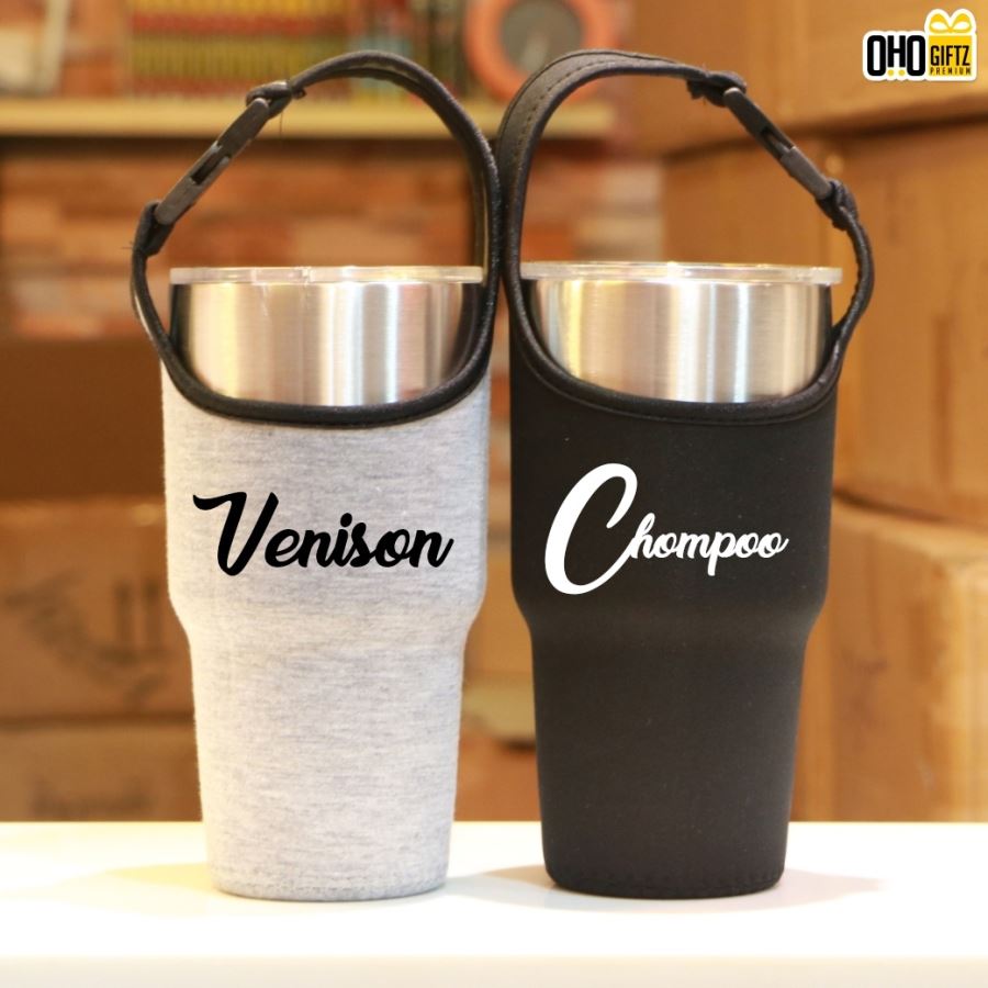 ถุงผ้าหิ้วแก้วเก็บความเย็น สำหรับFlexติดชื่อ มีให้เลือกมากถึง8สี 