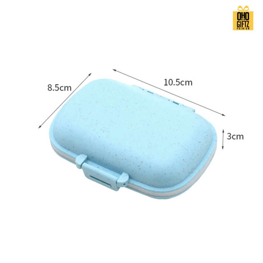 กล่องใส่เม็ดยา 8 ช่อง สกรีนชื่อ สกรีนโลโก้ ทำเป็นของพรีเมี่ยมได้