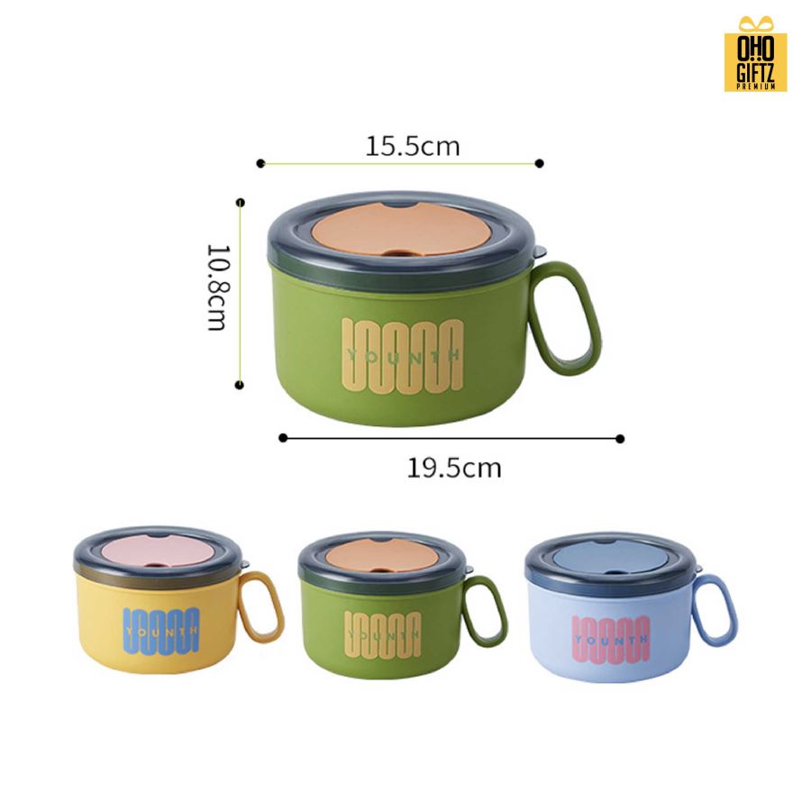 ชามสแตนเลสพร้อมฝาปิด สกรีนโลโก้ ทำเป็นของพรีเมี่ยมได้