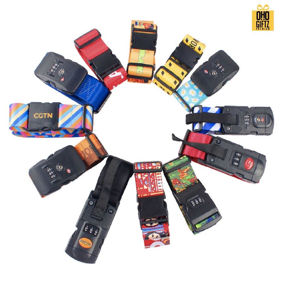 สายรัดกระเป๋าเดินทาง สกรีนลายเต็มตามต้องการ สกรีนโลโก้  ทำเป็นของพรีเมี่ยมได้