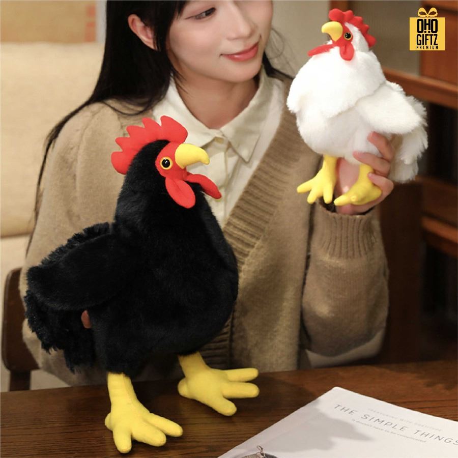 ตุ๊กตาไก่แจ้ สกรีนโลโก้ ทำเป็นของพรีเมี่ยมได้ 