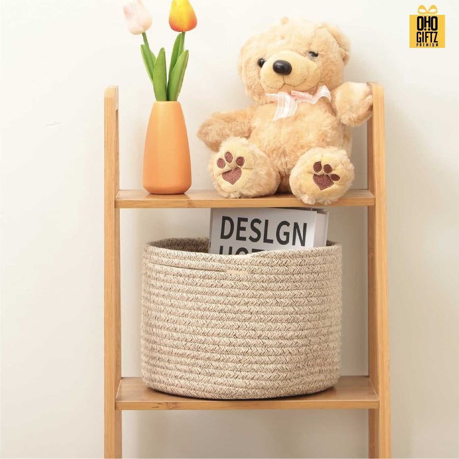 ตะกร้าผ้าฝ้ายใส่เสื้อผ้า สกรีนโลโก้ ทำเป็นของพรีเมี่ยมได้