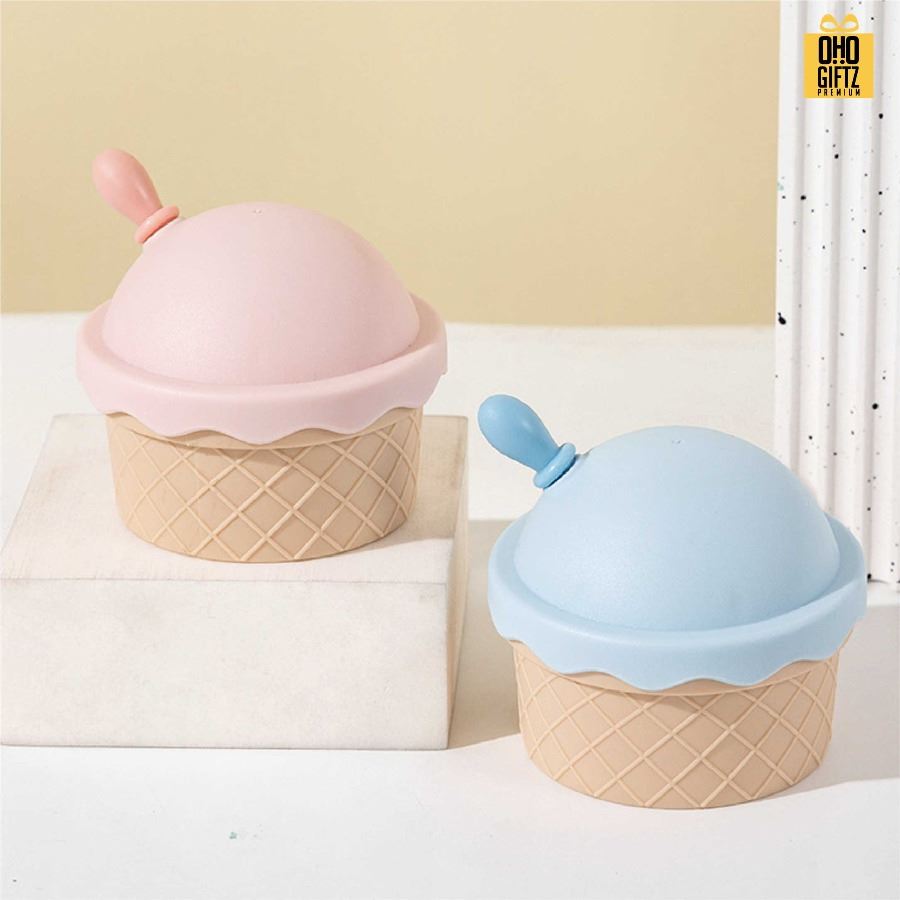 หวีแปรงนวดผมพร้อมกระจก ทรงไอศกรีม สกรีนโลโก้ ทำเป็นของพรีเมี่ยมได้