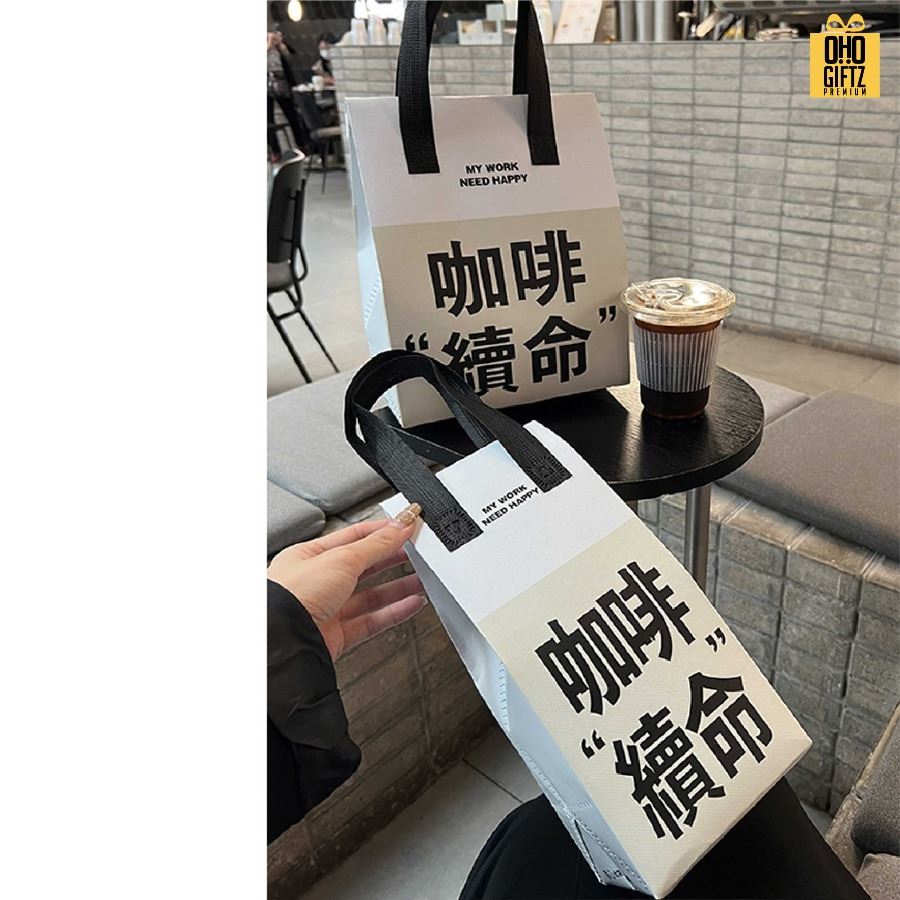 ถุงเก็บความร้อนเย็น ด้านในเคลือบฟอยล์ สกรีนโลโก้ ทำเป็นของพรีเมี่ยม