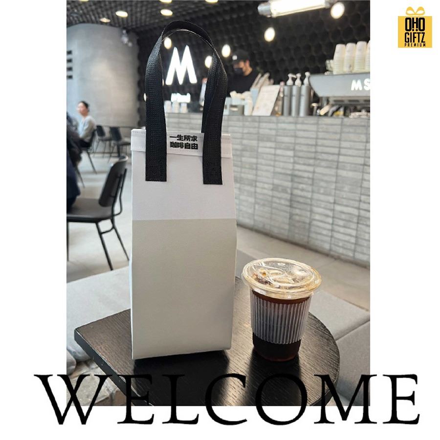 ถุงเก็บความร้อนเย็น ด้านในเคลือบฟอยล์ สกรีนโลโก้ ทำเป็นของพรีเมี่ยม