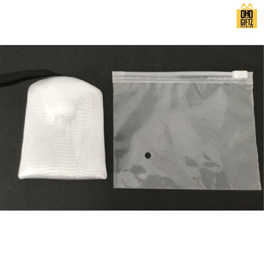 ถุงตาข่ายใส่สบู่พร้อมซอง สกรีนโลโก้ ทำเป็นของพรีเมี่ยมได้