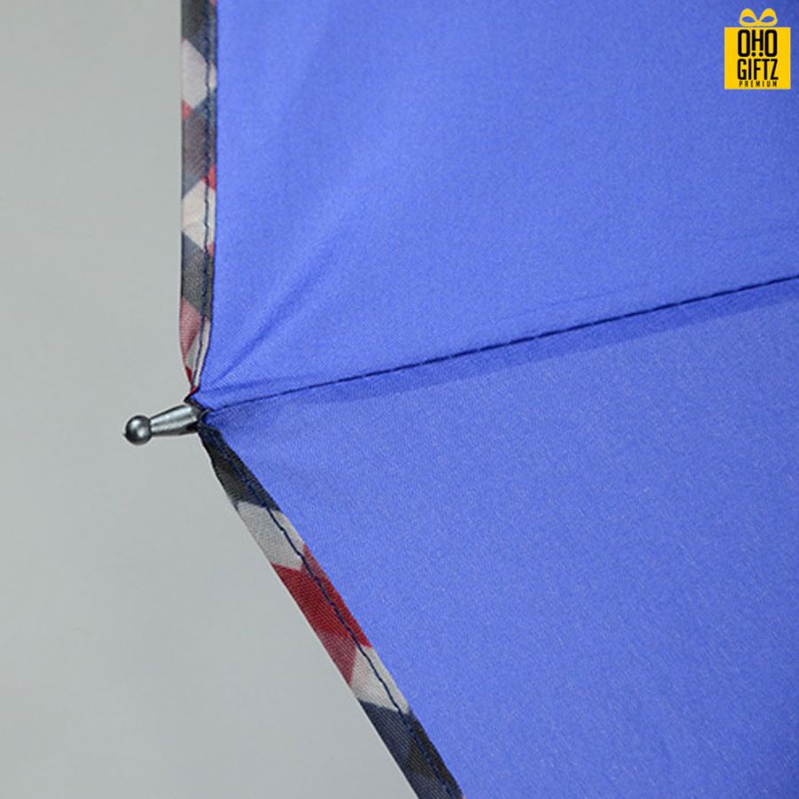 ร่มพับขอบลายตาราง สกรีนโลโก้ ทำเป็นสินค้าพรีเมี่ยม ของชำร่วย ของที่ระลึก