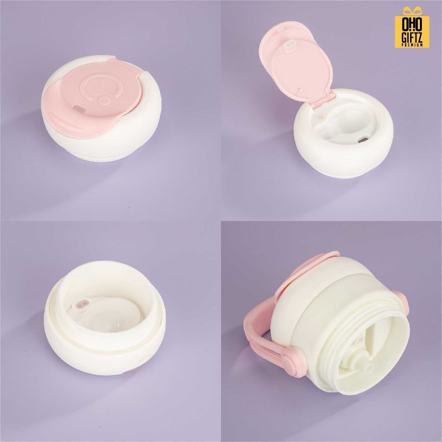 กระบอกสแตนเลส 2 ชั้น หมุนเป็นถ้วยเพิ่มได้ สกรีนโลโก้ ทำเป็นของพรีเมี่ยมได้