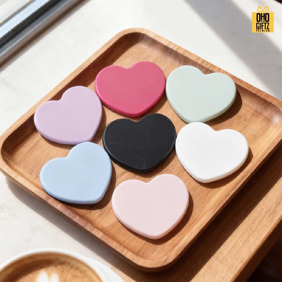 กระจกหัวใจพกพา สกรีนชื่อ สกรีนโลโก้ ทำเป็นของพรีเมี่ยมได้