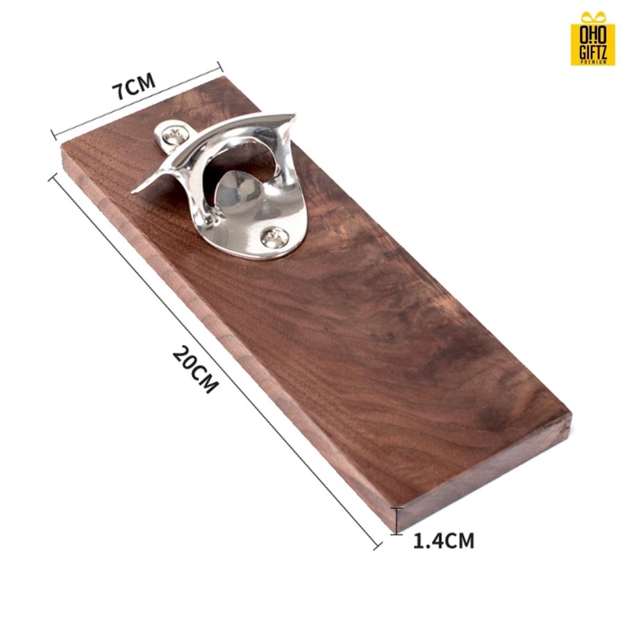 ที่เปิดขวดไม้ทรงสี่เหลี่ยม สกรีนโลโก้  ทำเป็นของพรีเมี่ยม