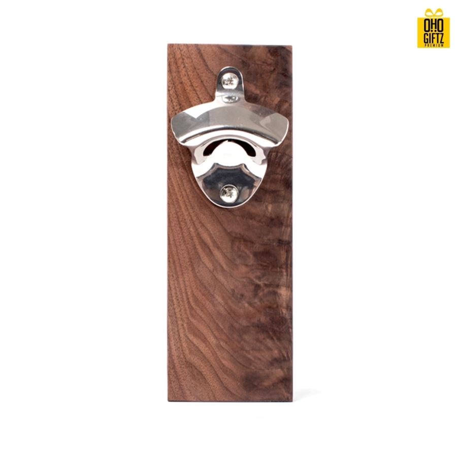 ที่เปิดขวดไม้ทรงสี่เหลี่ยม สกรีนโลโก้  ทำเป็นของพรีเมี่ยม