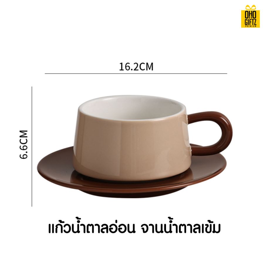 แก้วกาแฟพร้อมจาน สกรีนชื่อ สกรีนโลโก้ ทำเป็นของพรีเมี่ยมได้
