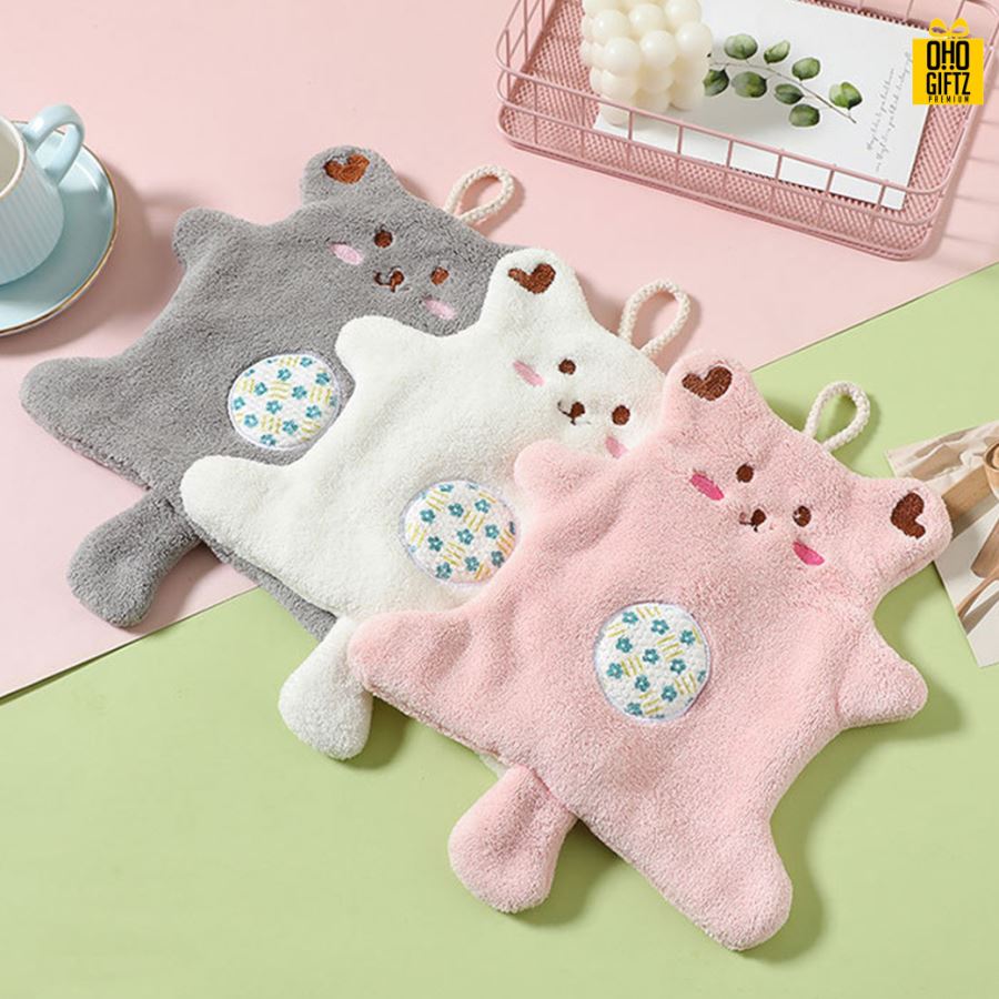 ผ้าเช็ดมือรูปหมี ปักชื่อ, ติดลาเบล ทำเป็นของพรีเมี่ยมได้