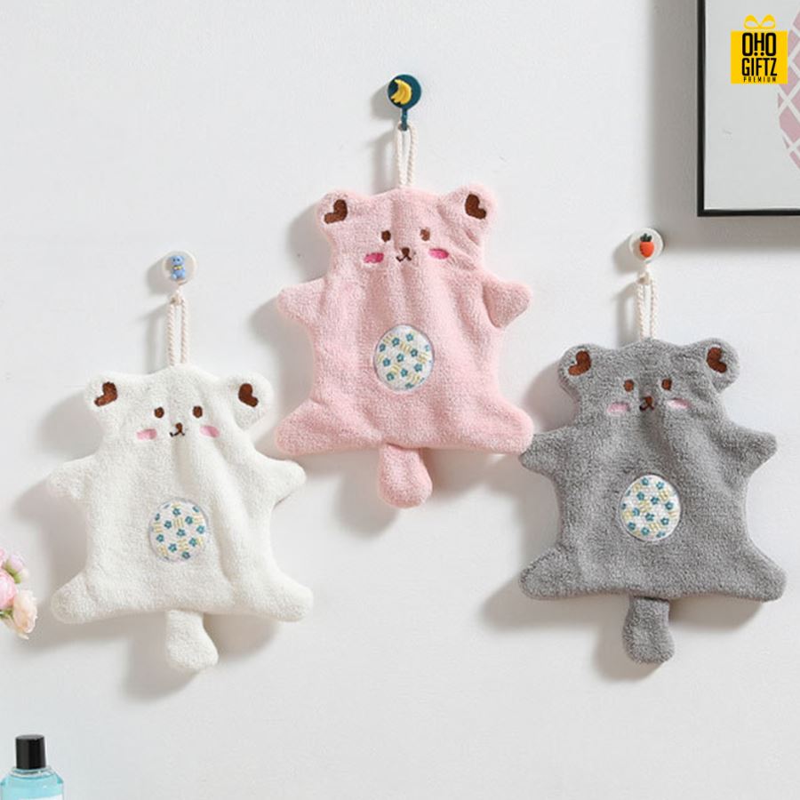 ผ้าเช็ดมือรูปหมี ปักชื่อ, ติดลาเบล ทำเป็นของพรีเมี่ยมได้