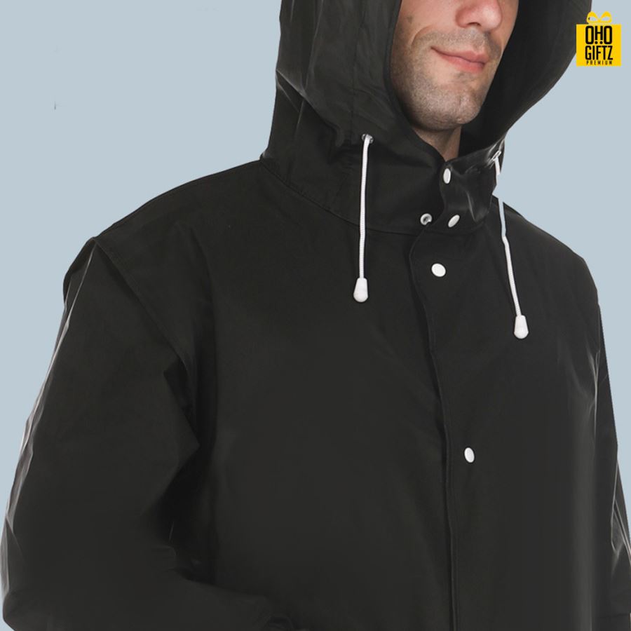 เสื้อกันฝนคลุมแบบยาว สกรีนโลโก้ ทำเป็นของพรีเมี่ยมได้