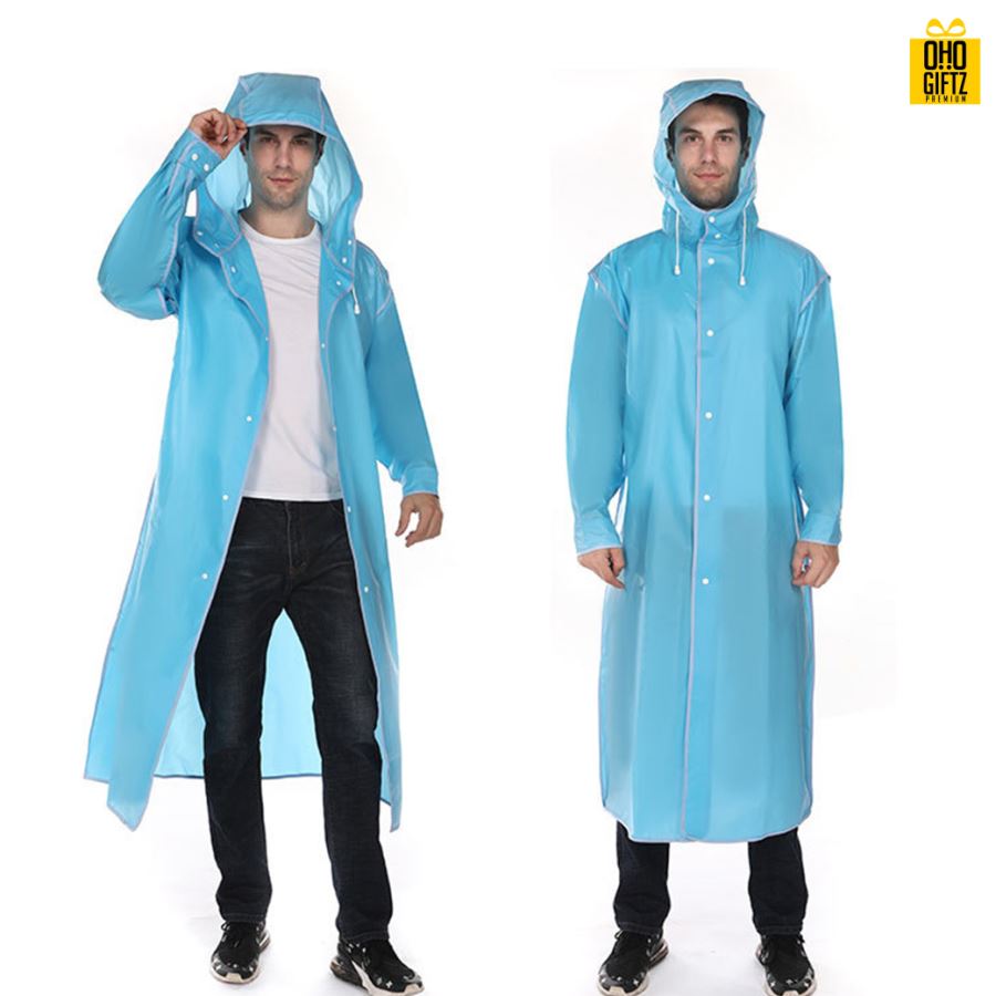 เสื้อกันฝนคลุมแบบยาว สกรีนโลโก้ ทำเป็นของพรีเมี่ยมได้