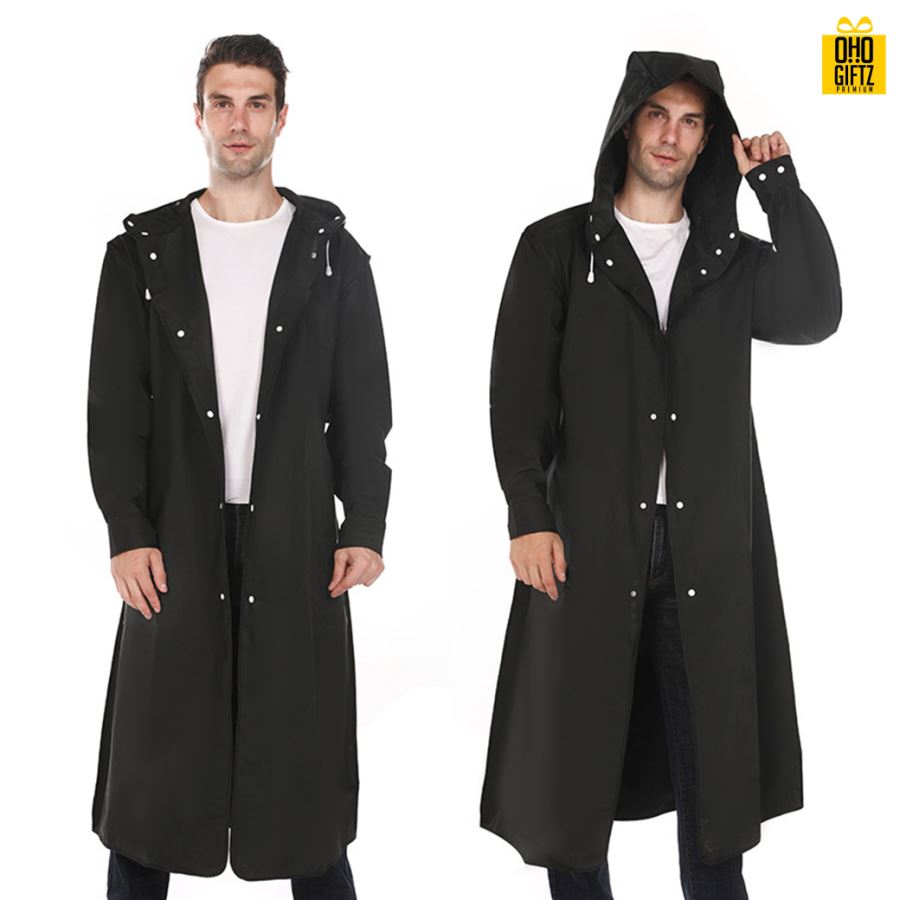 เสื้อกันฝนคลุมแบบยาว สกรีนโลโก้ ทำเป็นของพรีเมี่ยมได้