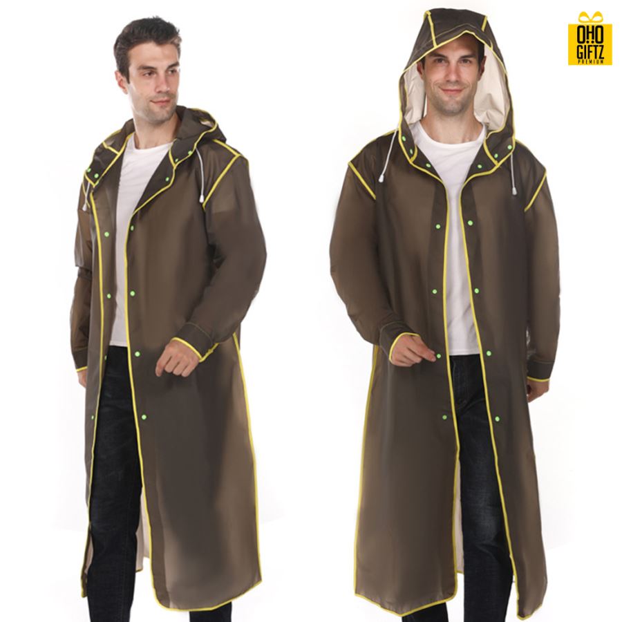 เสื้อกันฝนคลุมแบบยาว สกรีนโลโก้ ทำเป็นของพรีเมี่ยมได้