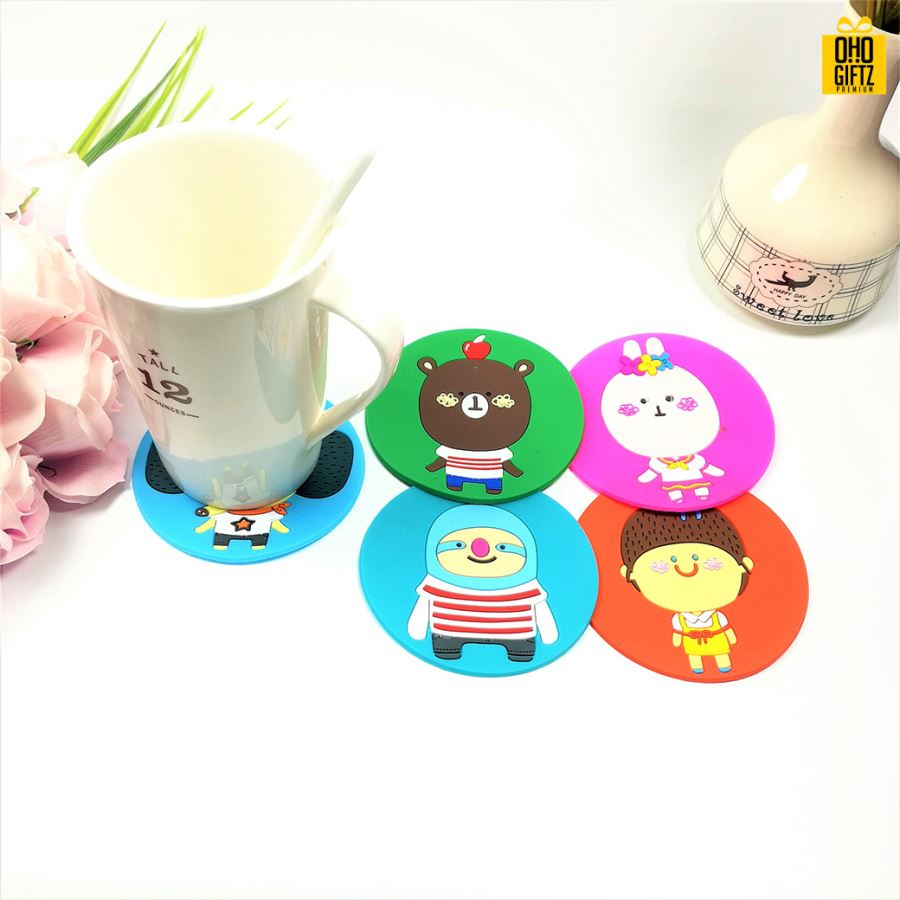 ที่รองแก้วยางหยอด ออกแบบได้ตามสั่ง สกรีนชื่อ, โลโก้, พิมพ์ภาพได้