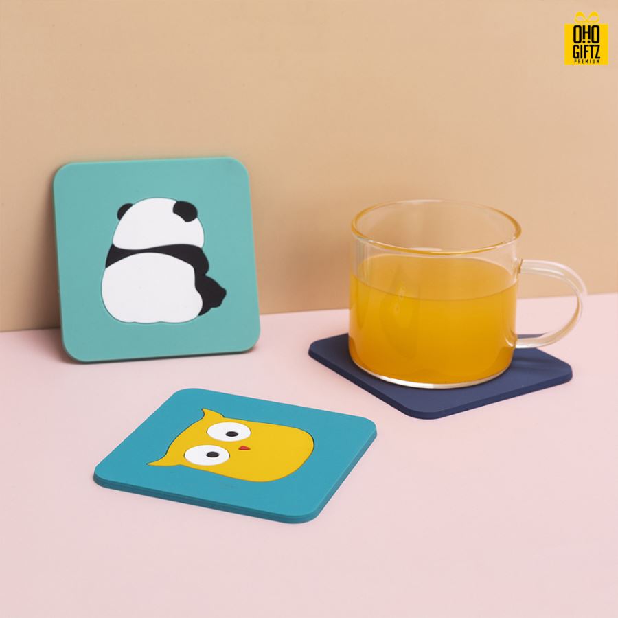 ที่รองแก้วยางหยอด ออกแบบได้ตามสั่ง สกรีนชื่อ, โลโก้, พิมพ์ภาพได้