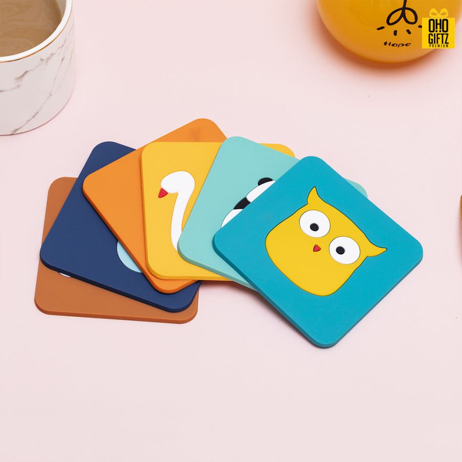 ที่รองแก้วยางหยอด ออกแบบได้ตามสั่ง สกรีนชื่อ, โลโก้, พิมพ์ภาพได้