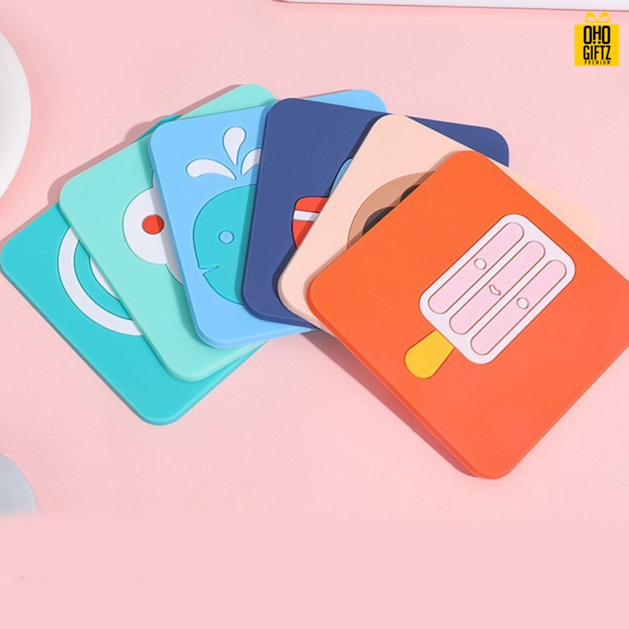 ที่รองแก้วยางหยอด ออกแบบได้ตามสั่ง สกรีนชื่อ, โลโก้, พิมพ์ภาพได้