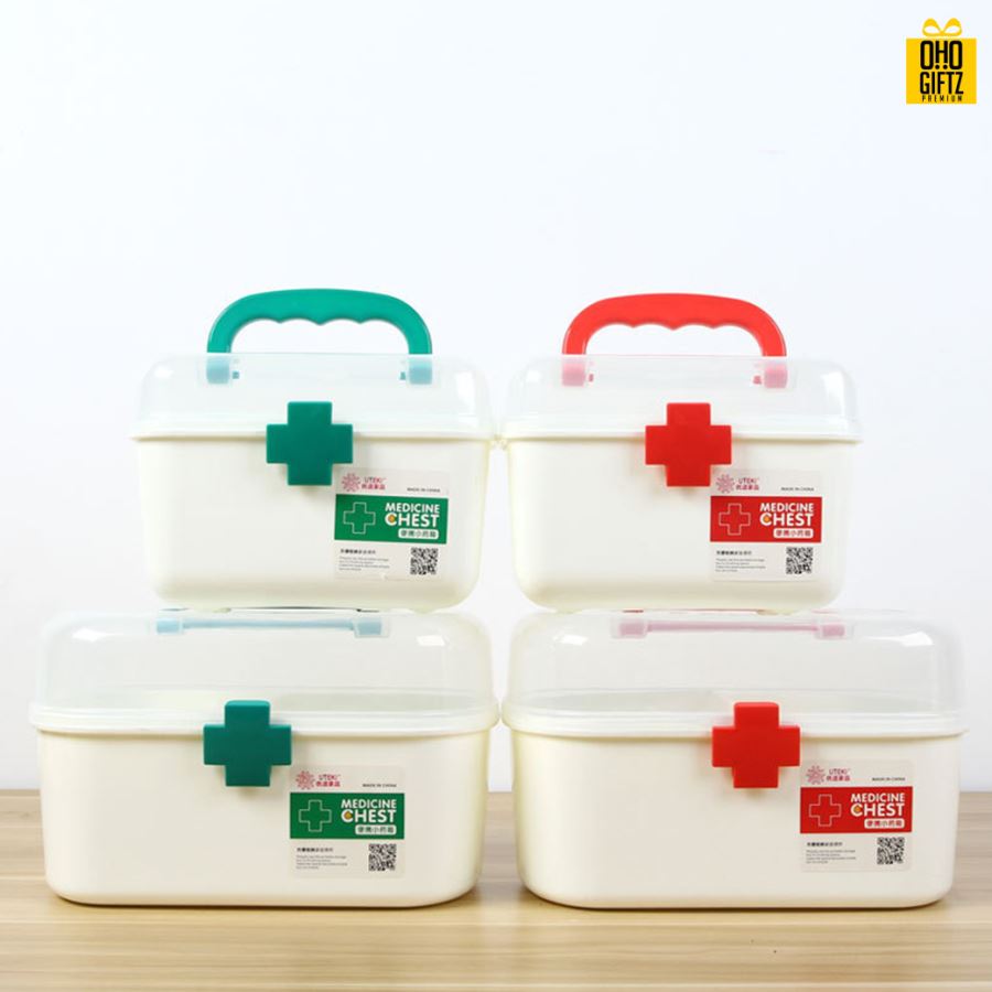 กล่องพลาสติกปฐมพยาบาล สกรีนชื่อ สกรีนโลโก้ ทำเป็นของพรีเมี่ยมได้ 