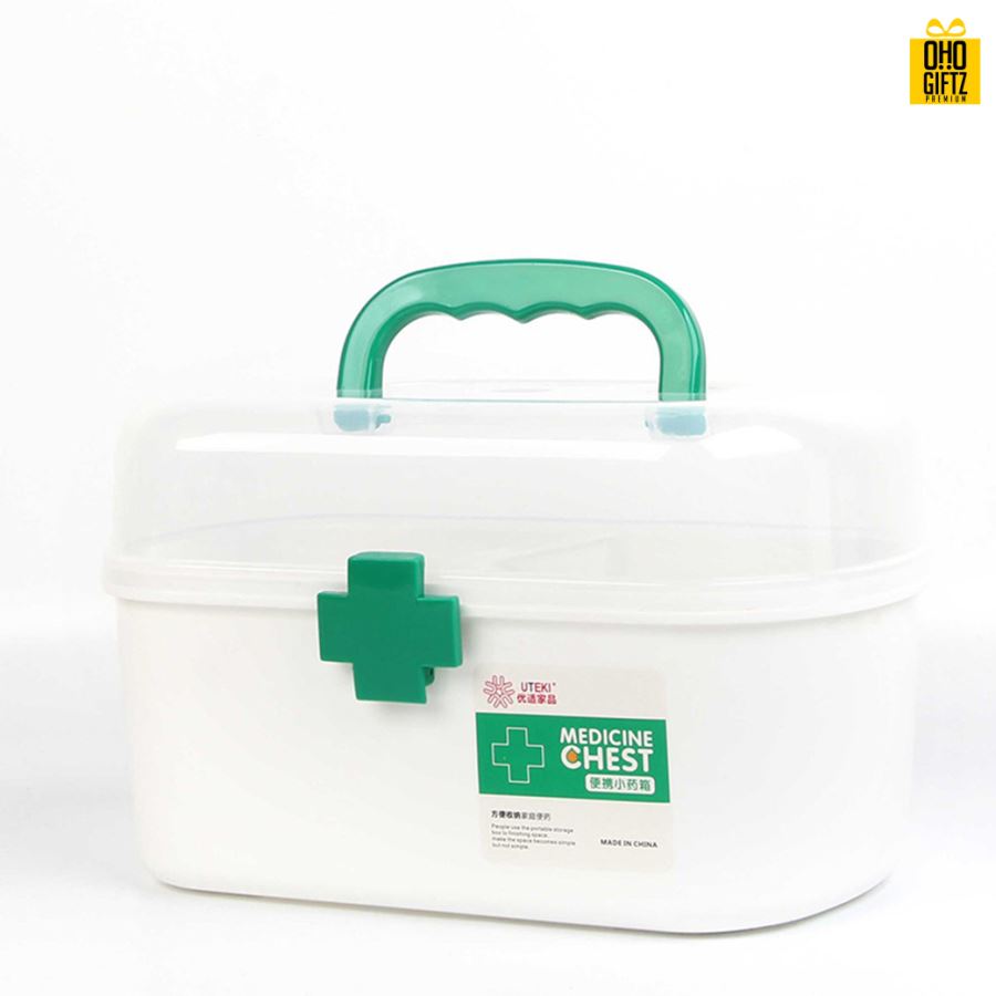 กล่องพลาสติกปฐมพยาบาล สกรีนชื่อ สกรีนโลโก้ ทำเป็นของพรีเมี่ยมได้ 